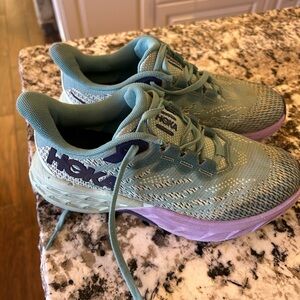 Hoka Women's Teal and Lavender Athletic Shoes